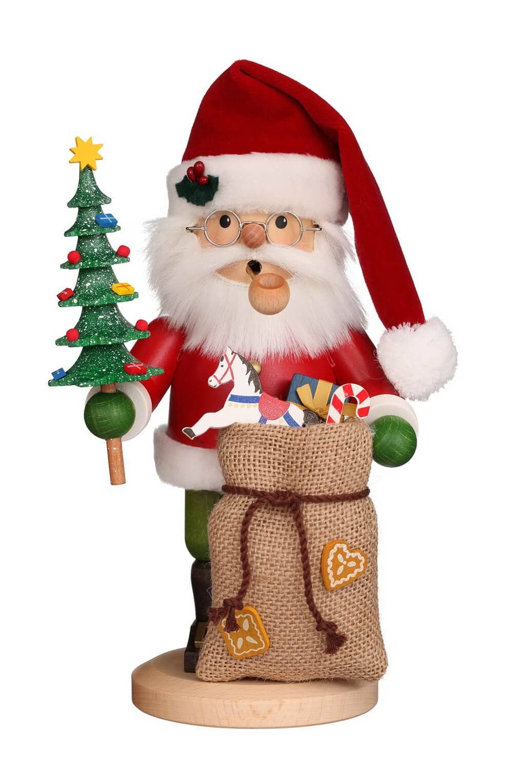 Smoking man Santa Claus, 27 cm by Christian Ulbricht GmbH