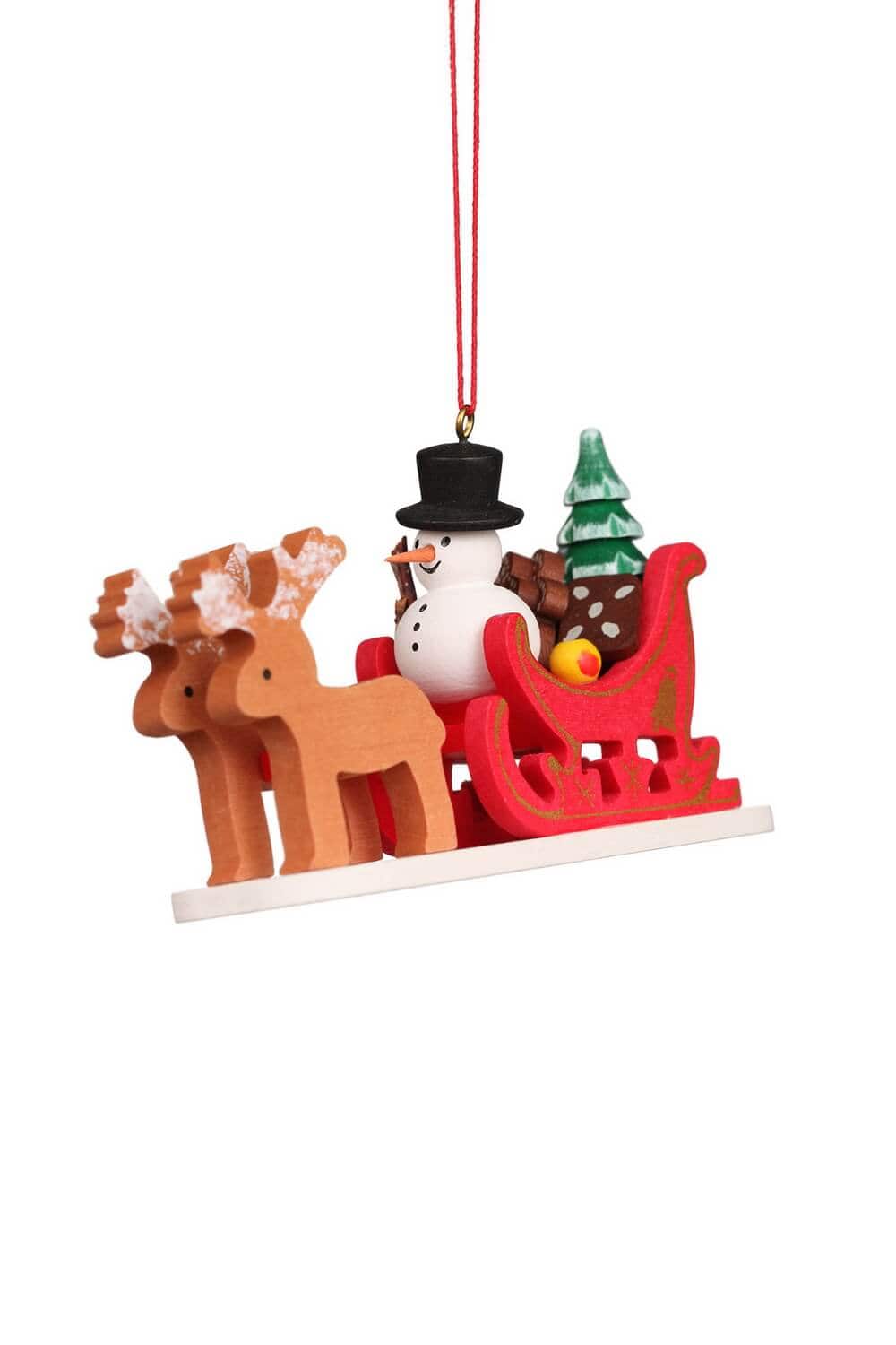 Christmas tree decoration snowman in a reindeer sleigh, 1 piece by Christian Ulbricht