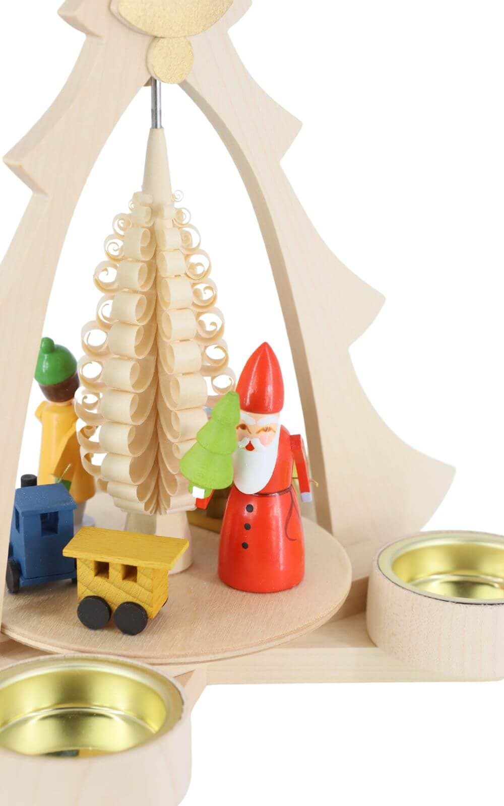 Christmas pyramid for tealights Christmas present, natural, 28 cm by Ralf Zenker_3