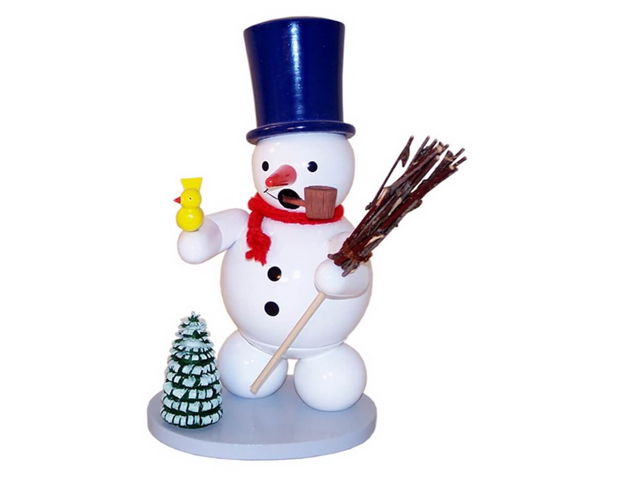 Smoking man snowman with cylinder, 12 cm by Ralf Zenker