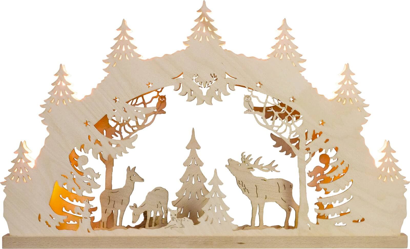 LED Candle arch deer family, 52 cm from Weigla