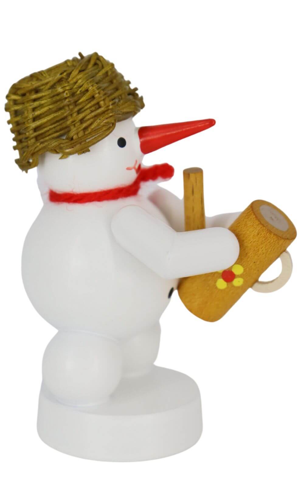 Snowman musician with watering can, colored, 8 cm by Ralf Zenker_3