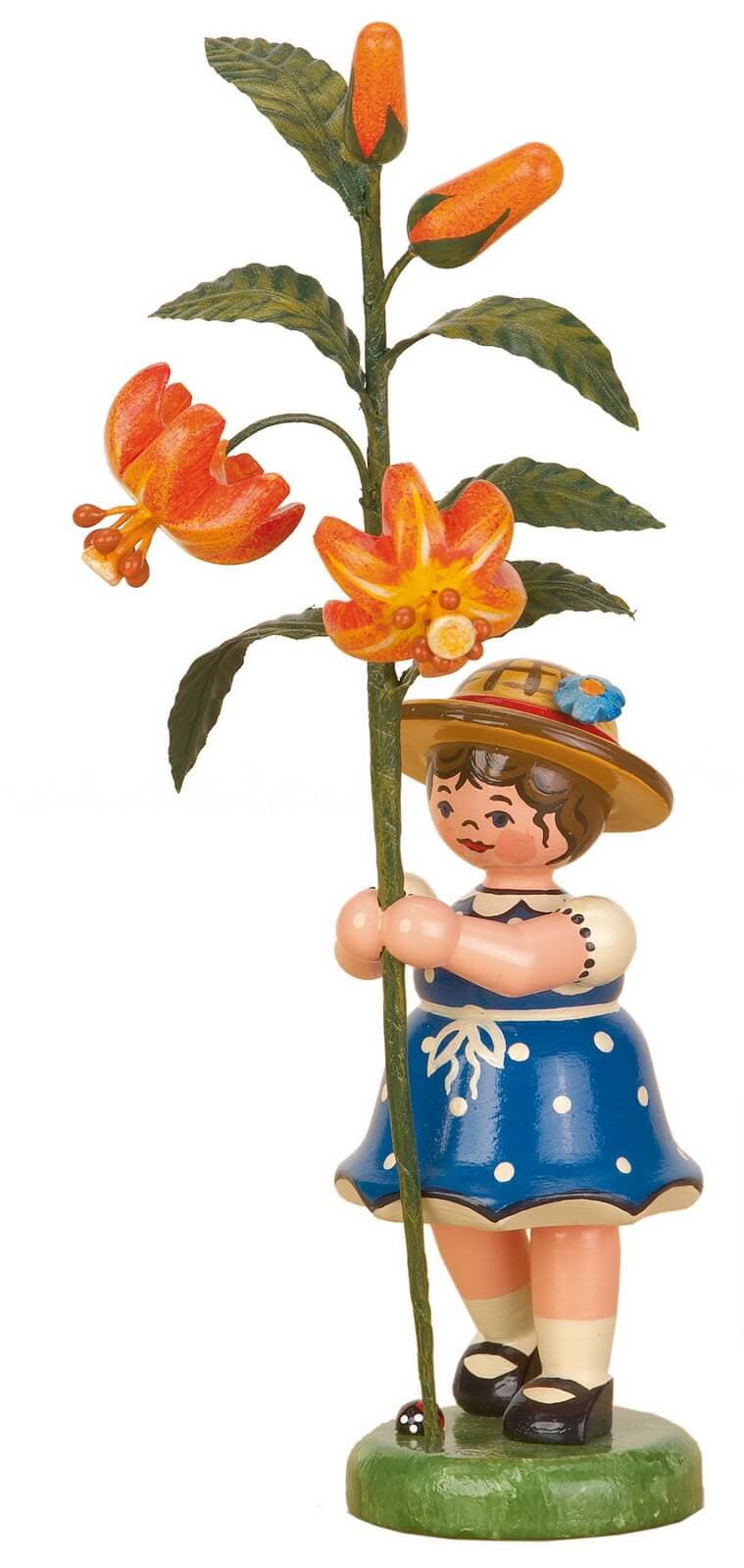 Flower child girl with lily by Hubrig folk art