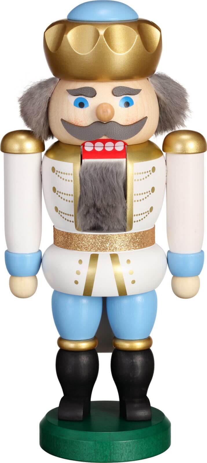 Nutcracker Exclusive King white-blue by Seiffener Volkskunst eG