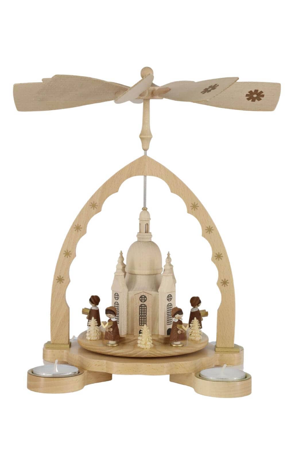 Christmas pyramid Dresden Frauenkirche with Kurrende, 27 cm by Richard Glässer_2