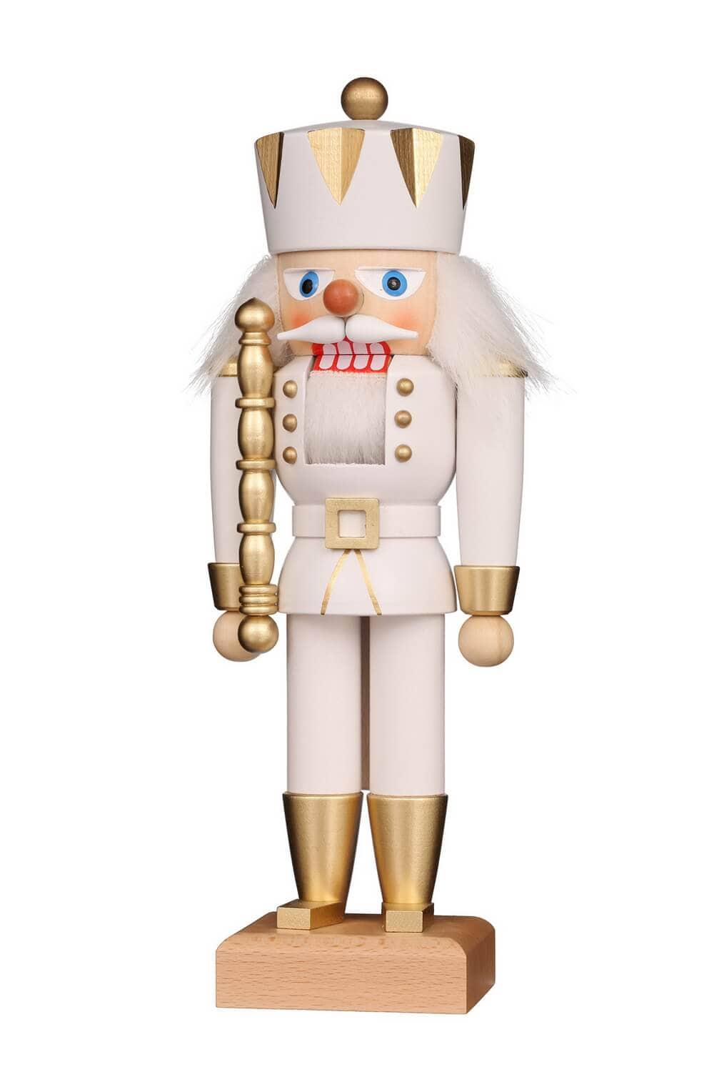 Nutcracker King white-gold, 27 cm by Christian Ulbricht