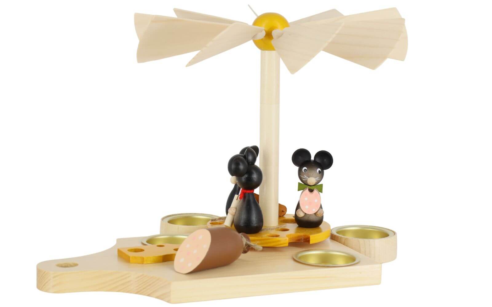 Tea light pyramid with mouse children, 17 cm by Volker Zenker_1
