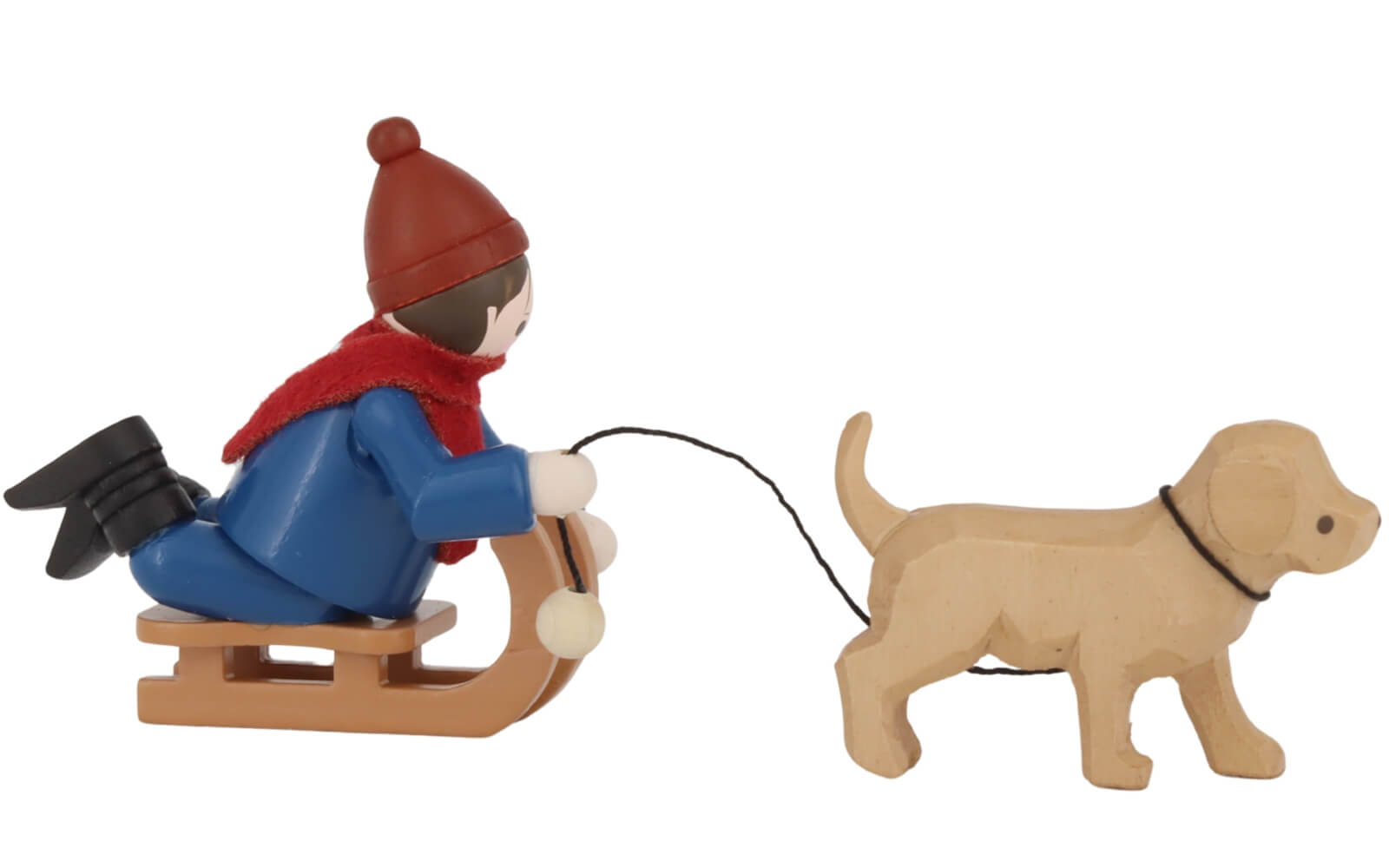 Boy with dog sled, colored, by Romy Thiel_3