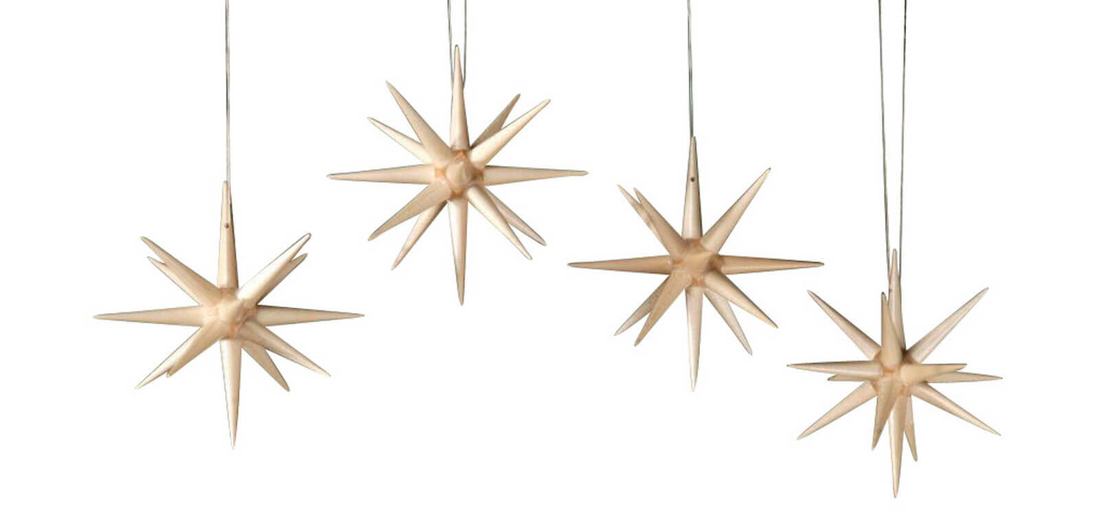 Christbaumschmuck Weihnachtssterne natur, 4-teilig von Albin Preißler_Bild1
