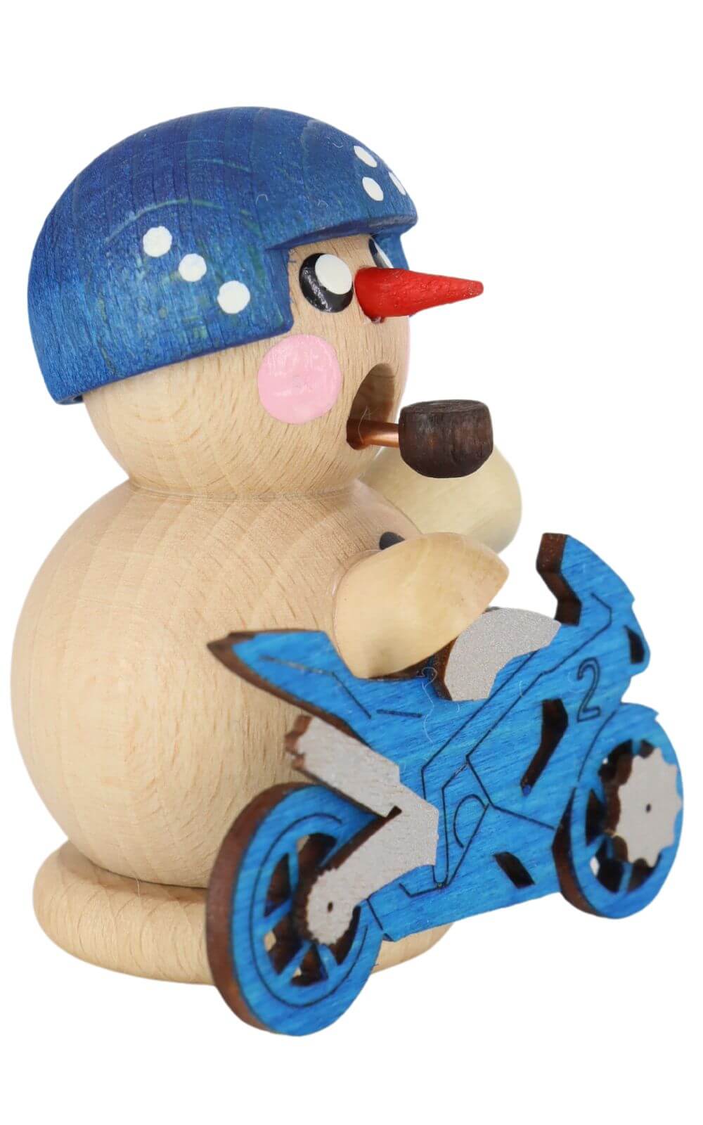 Smoking man biker nature with blue motorcycle by Gerd Hofmann_2