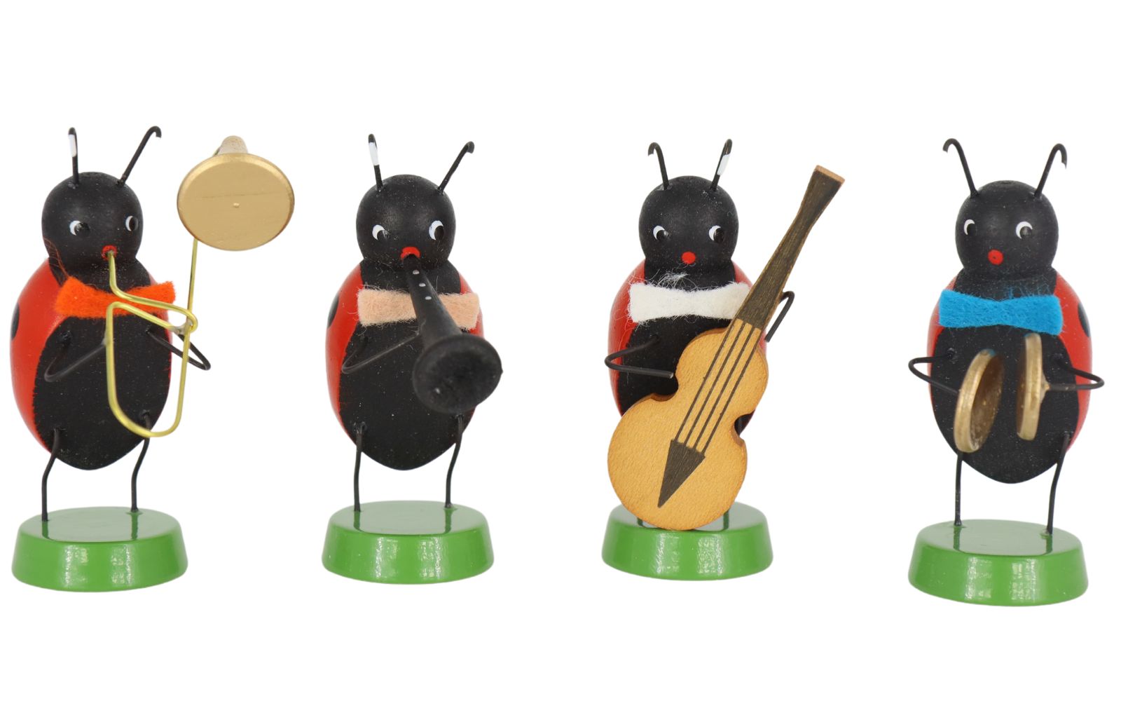 Miniature spring chapel with 4 ladybug musicians, 7 cm by Ralf Zenker_1