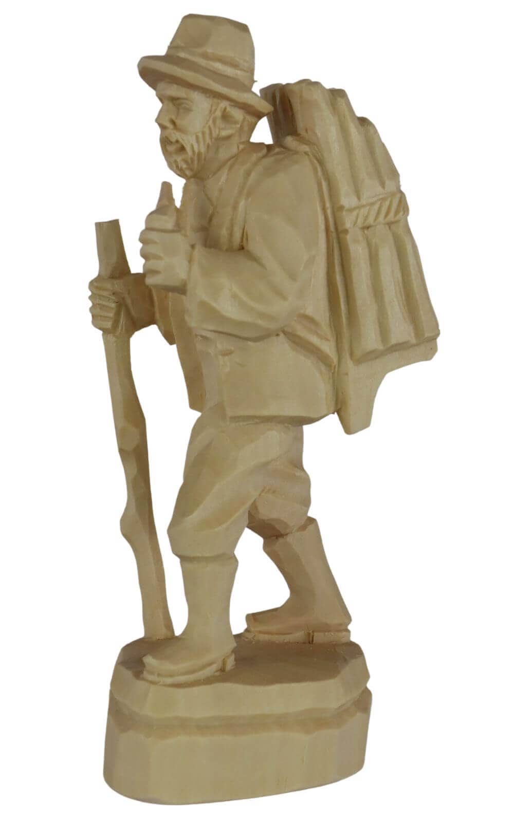 Woodman with pipe, 16 cm, natural, carved by Schnitzkunst aus dem Erzgebirge_2