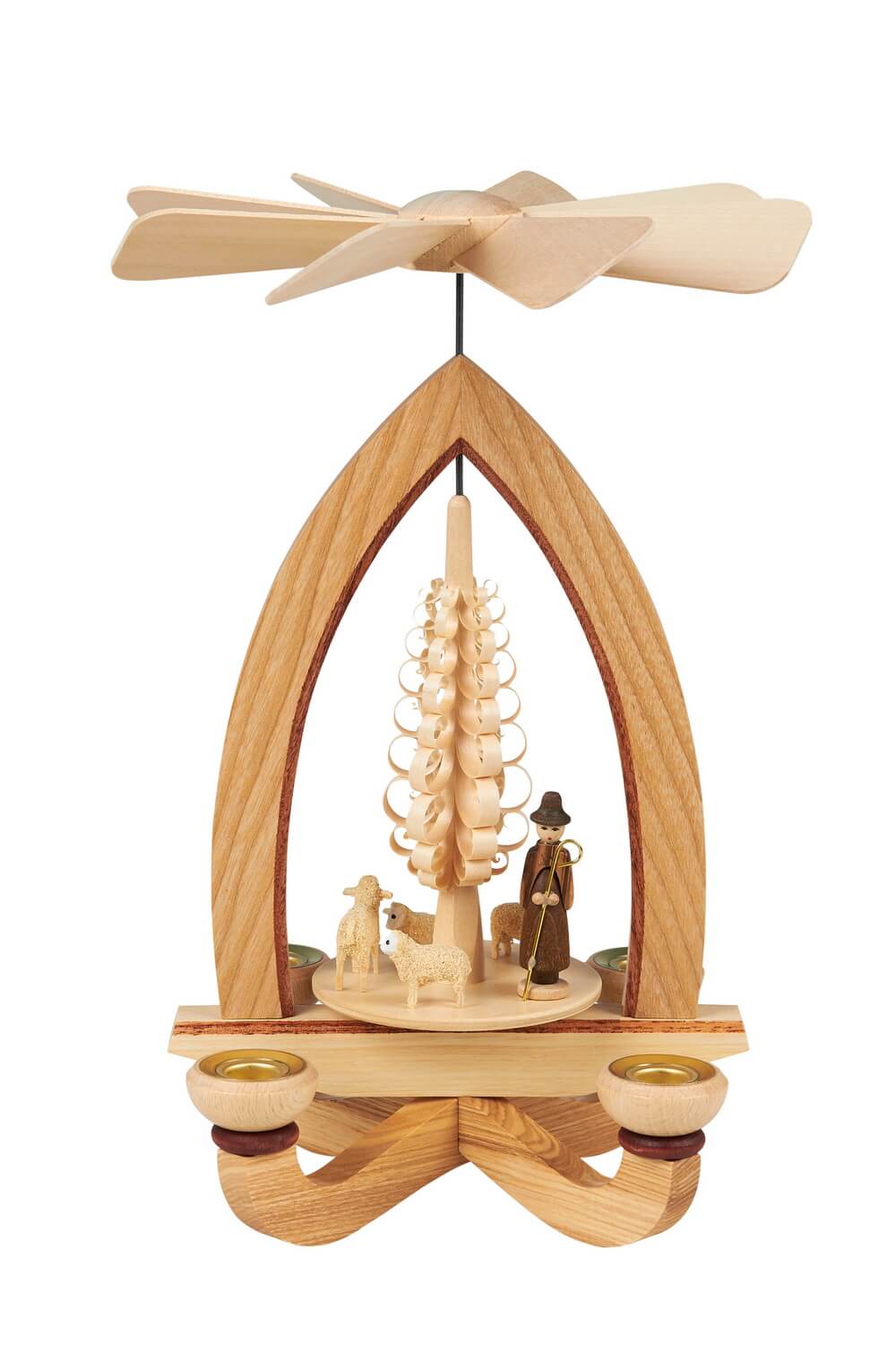 Weihnachtspyramide mit Schafen, natur, 25 cm, Heinz Lorenz Olbernhau/ Erzgebirge_Bild1