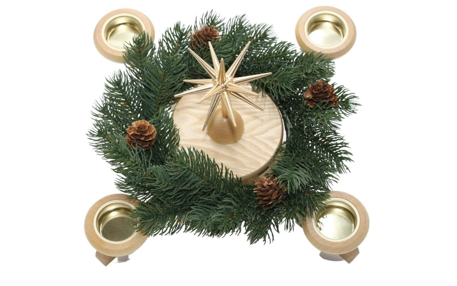 Advent candlestick with poinsettia and fir wreath, nature by Albin Preißler_pic4