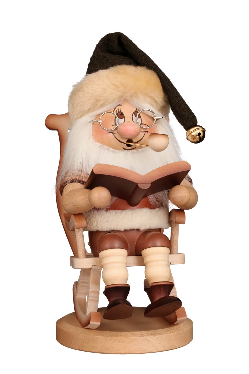 Smoking gnome in a rocking chair, 32 cm by Christian Ulbricht