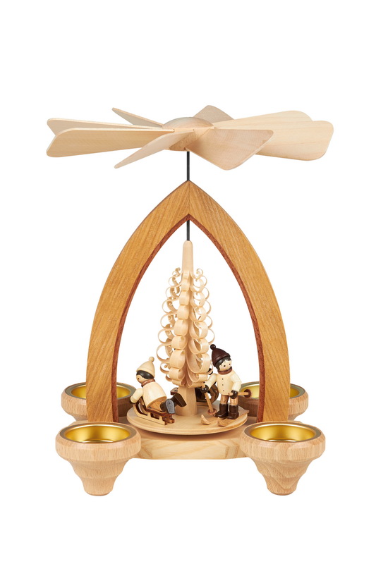 Tea light pyramid winter children, 26 cm by Heinz Lorenz