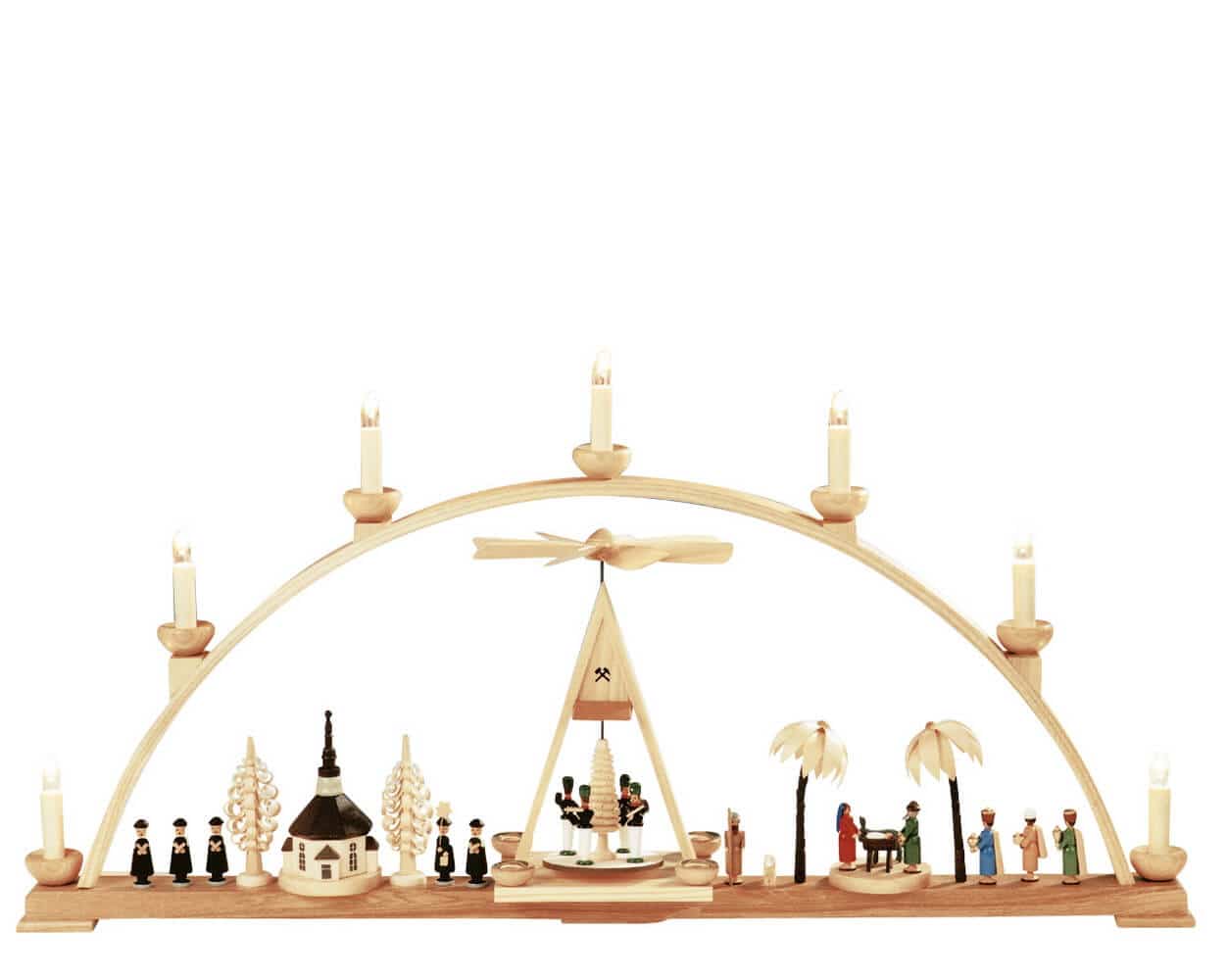 Candle arch with pyramid, 80 cm, Christmas motif by Knuth Neuber_1