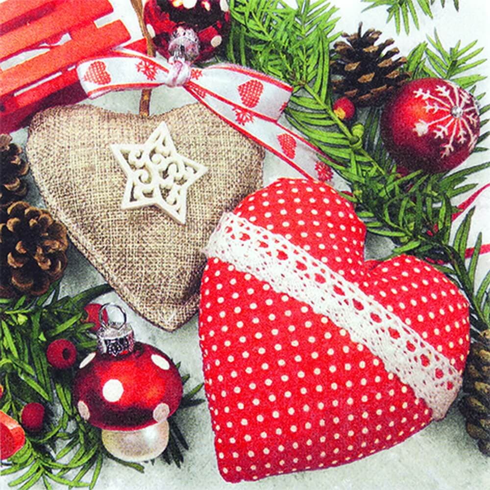 Christmas napkins Hearts of the Alps by Home Fashion®