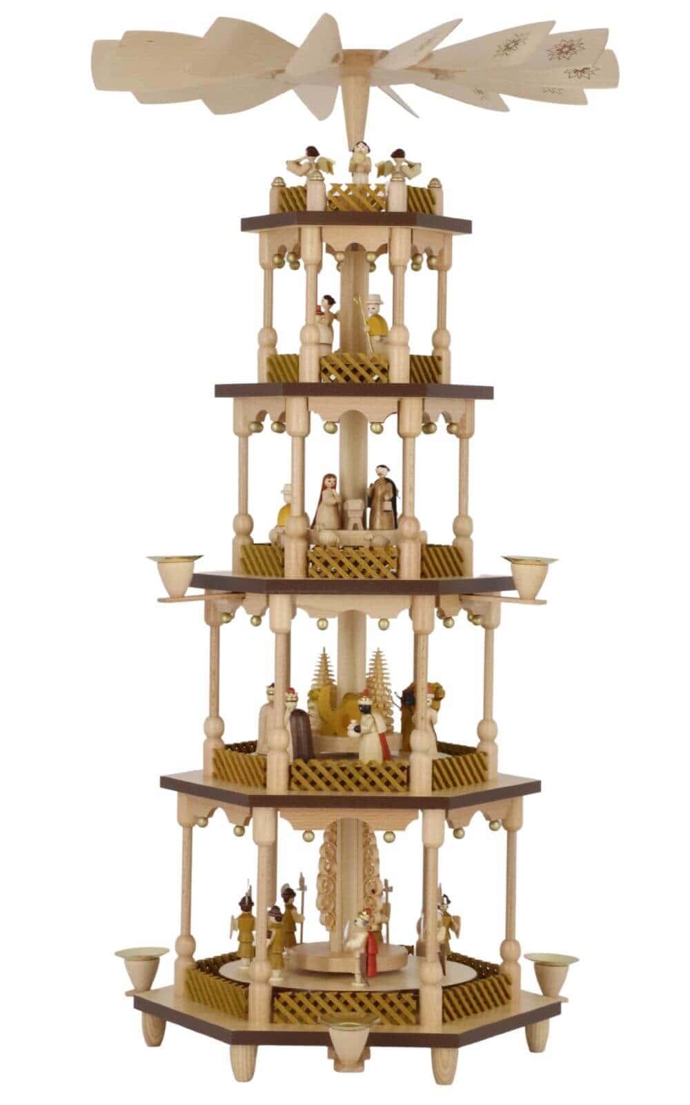 German Christmas Pyramid Nativity Scene, 5-Tier, 27.5 inch / 70 cm by Richard Glässer_1