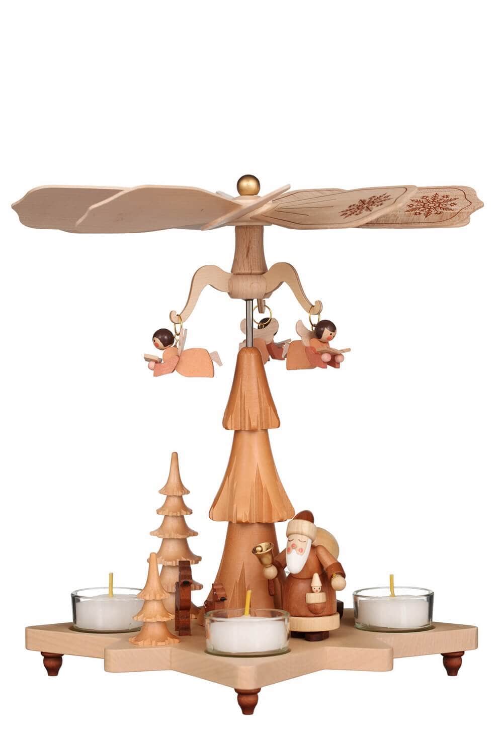 Christmas pyramid with Santa Claus natural, 27 cm by Christian Ulbricht