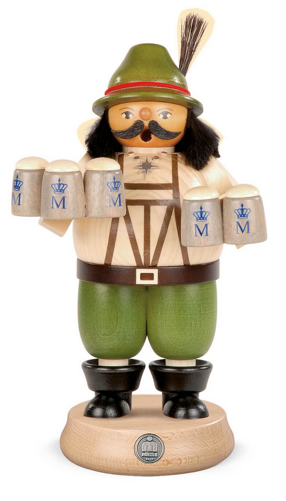 Smoking man Bavarian tavern keeper by Müller Kleinkunst