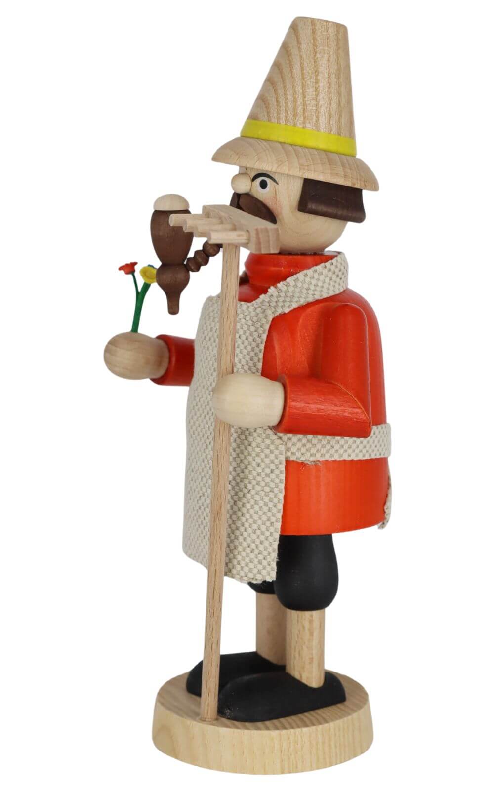 Smoking man gardener, 16 cm, colored by Richard Glässer_3
