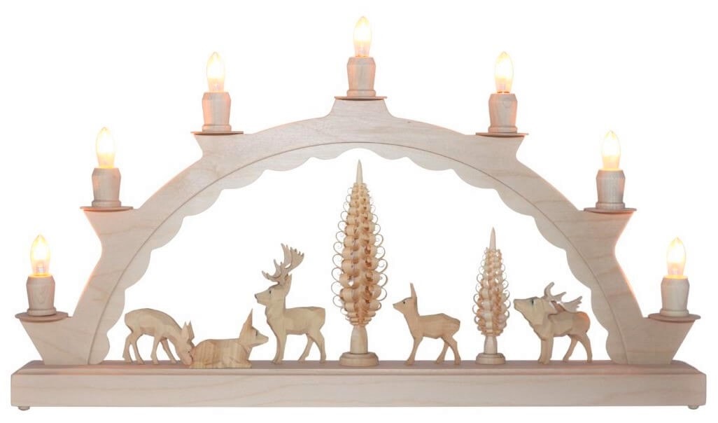 Candle arch with carved deer by SEIFFEN.COM
