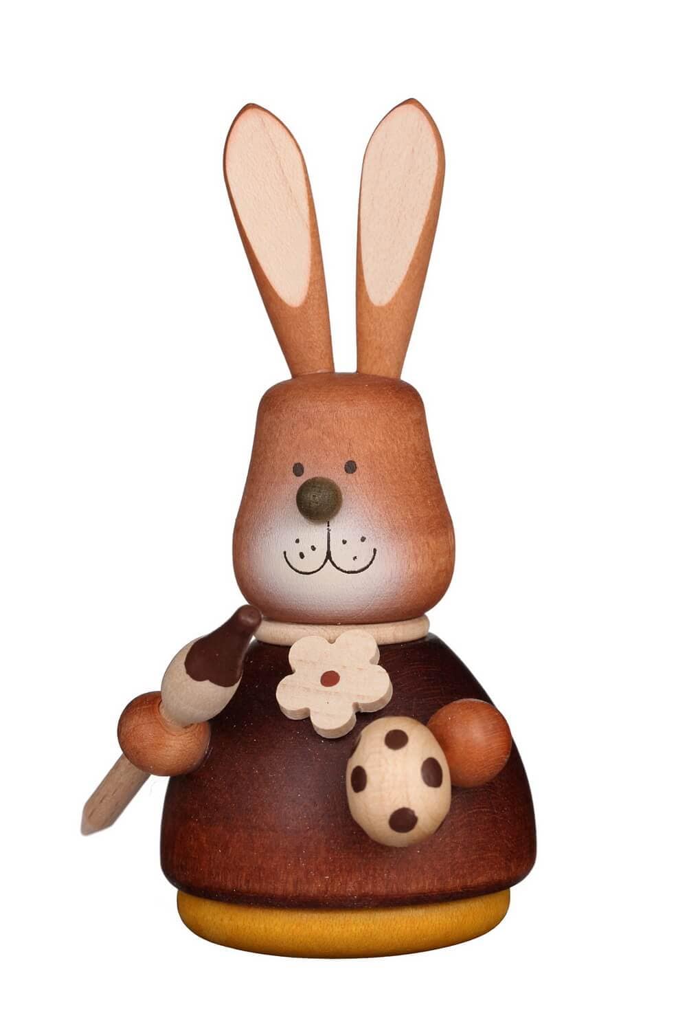 Wobble figure easter bunny with paintbrush, 10 cm / 3.94 in, natural, by Christian Ulbricht