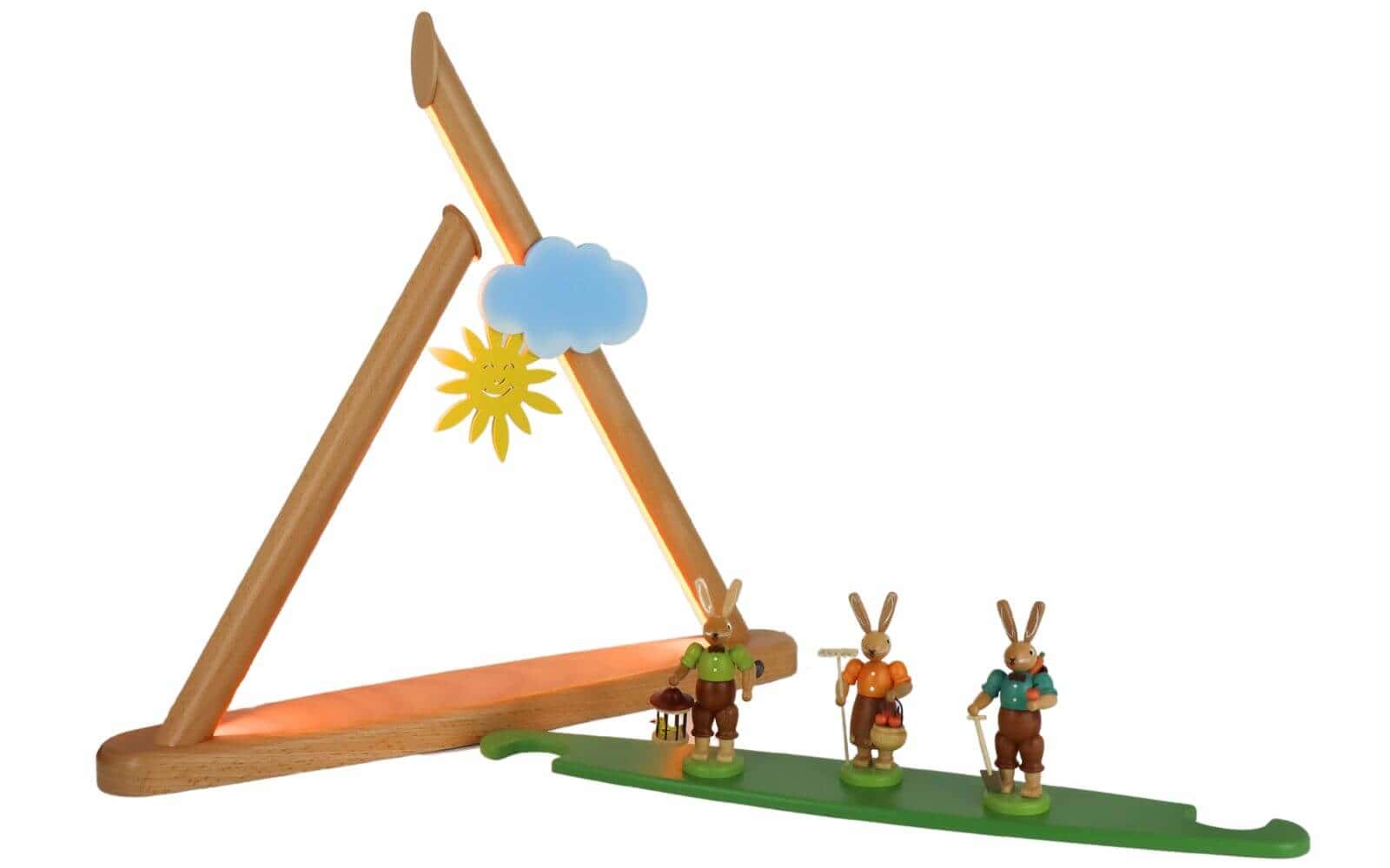 LED candle arch - light top, modern with bunnies, colored, 47 cm by Müller Kleinkunst_1