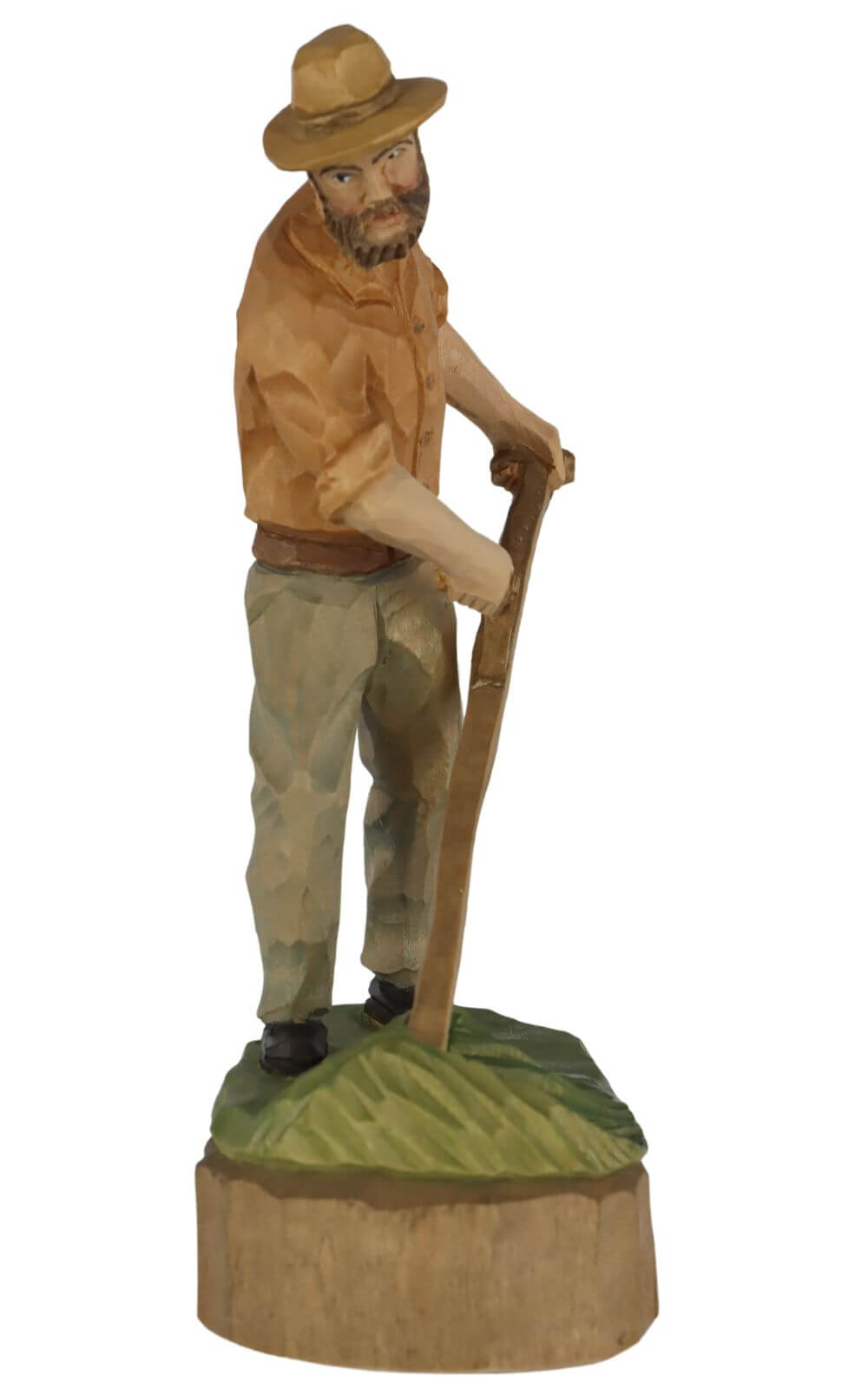 Farmer with scythe, coloured, 20 cm, carved by Schnitzkunst aus dem Erzgebirge_2