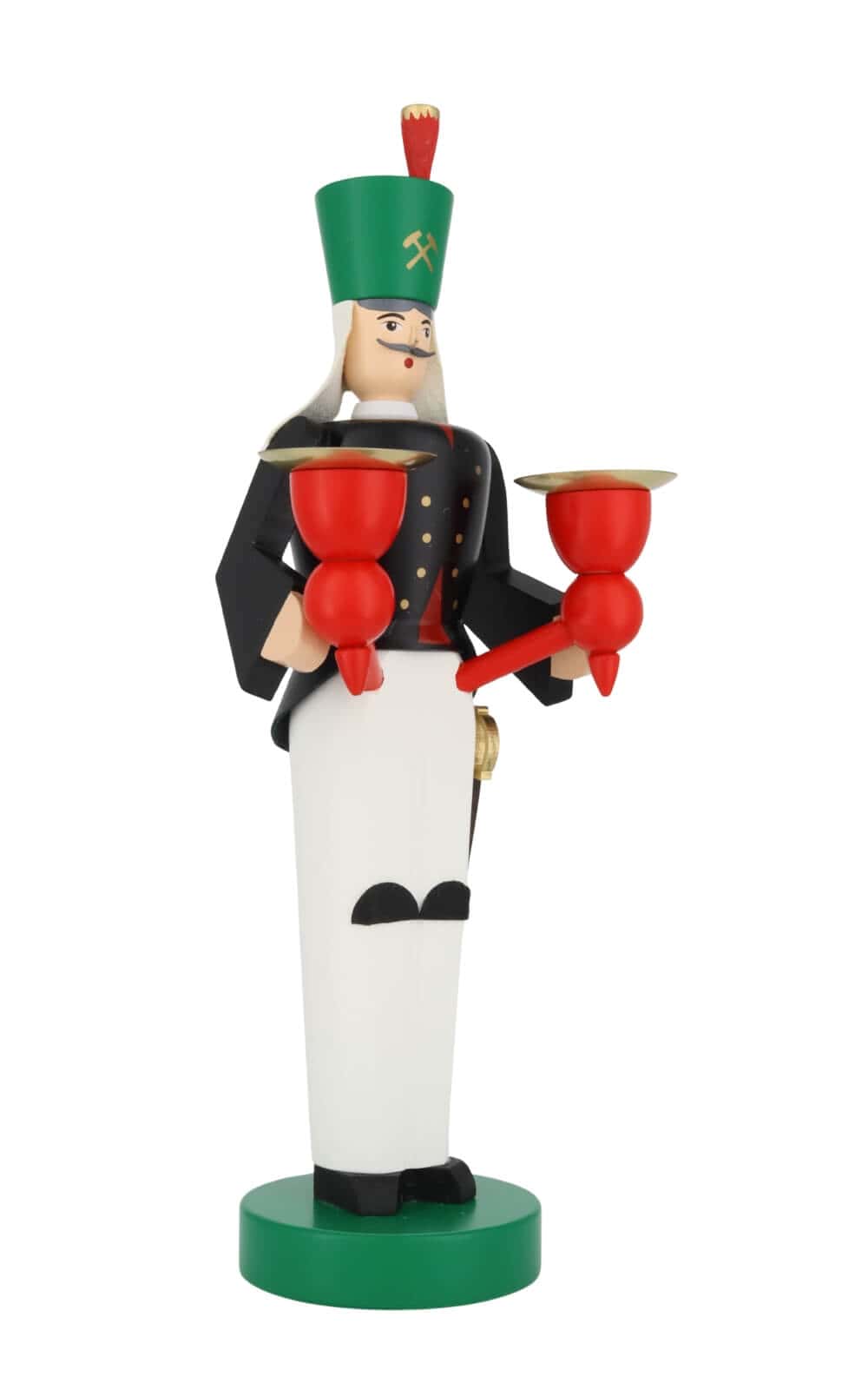 Angel and miner for wax candles, 26 cm, colored by Richard Glässer_2