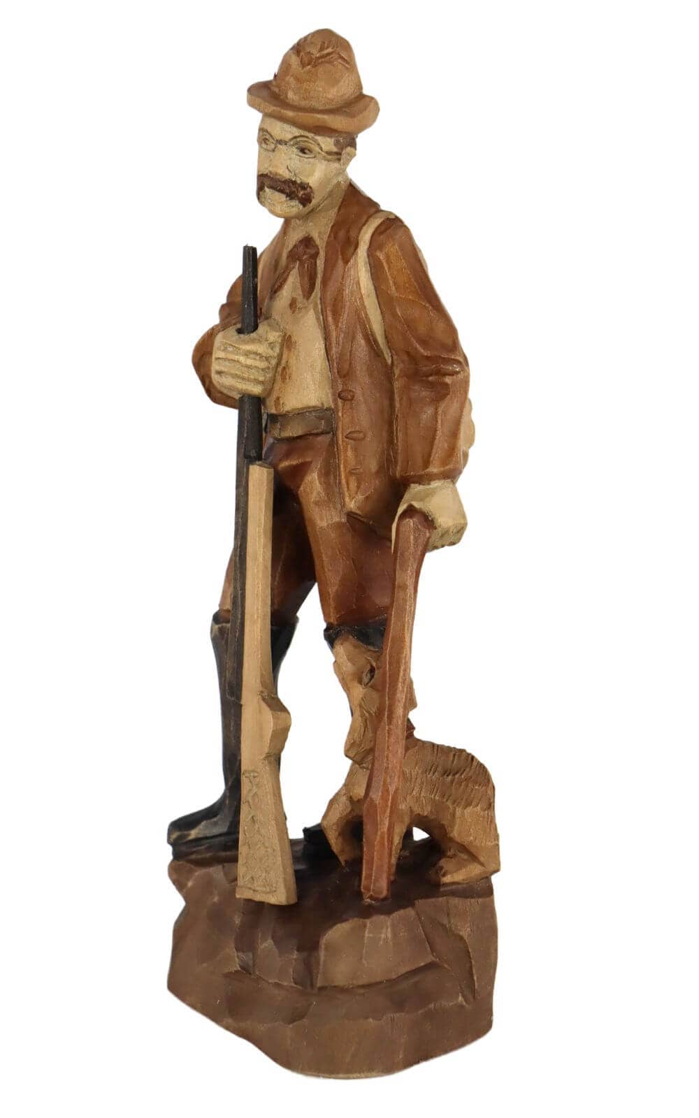 Stülpner Karl with dog, 16 cm, stained by Schnitzkunst aus dem Erzgebirge_1