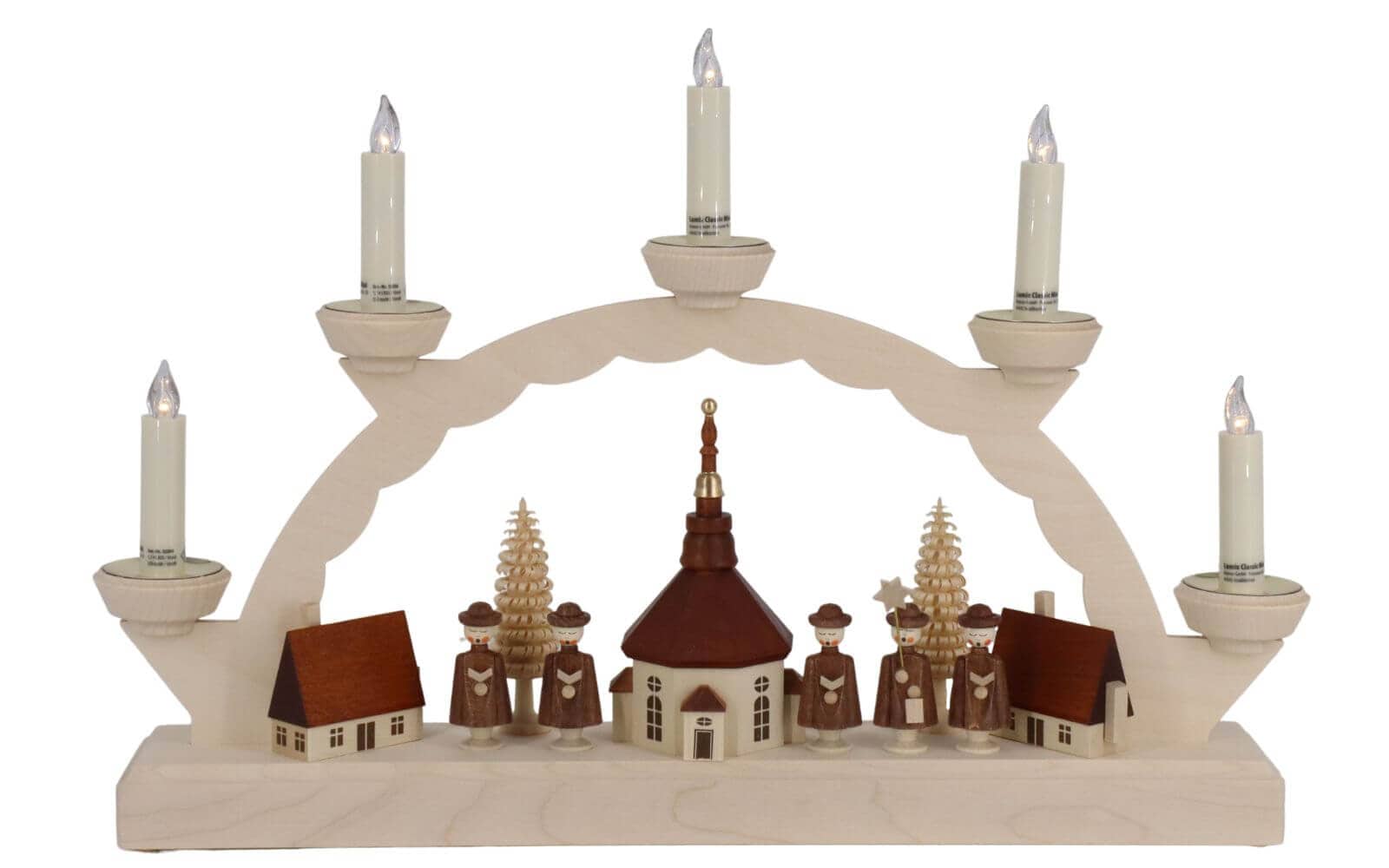 LED candle arch Seiffen village, 5 Lumix candles from SEIFFEN.COM_2