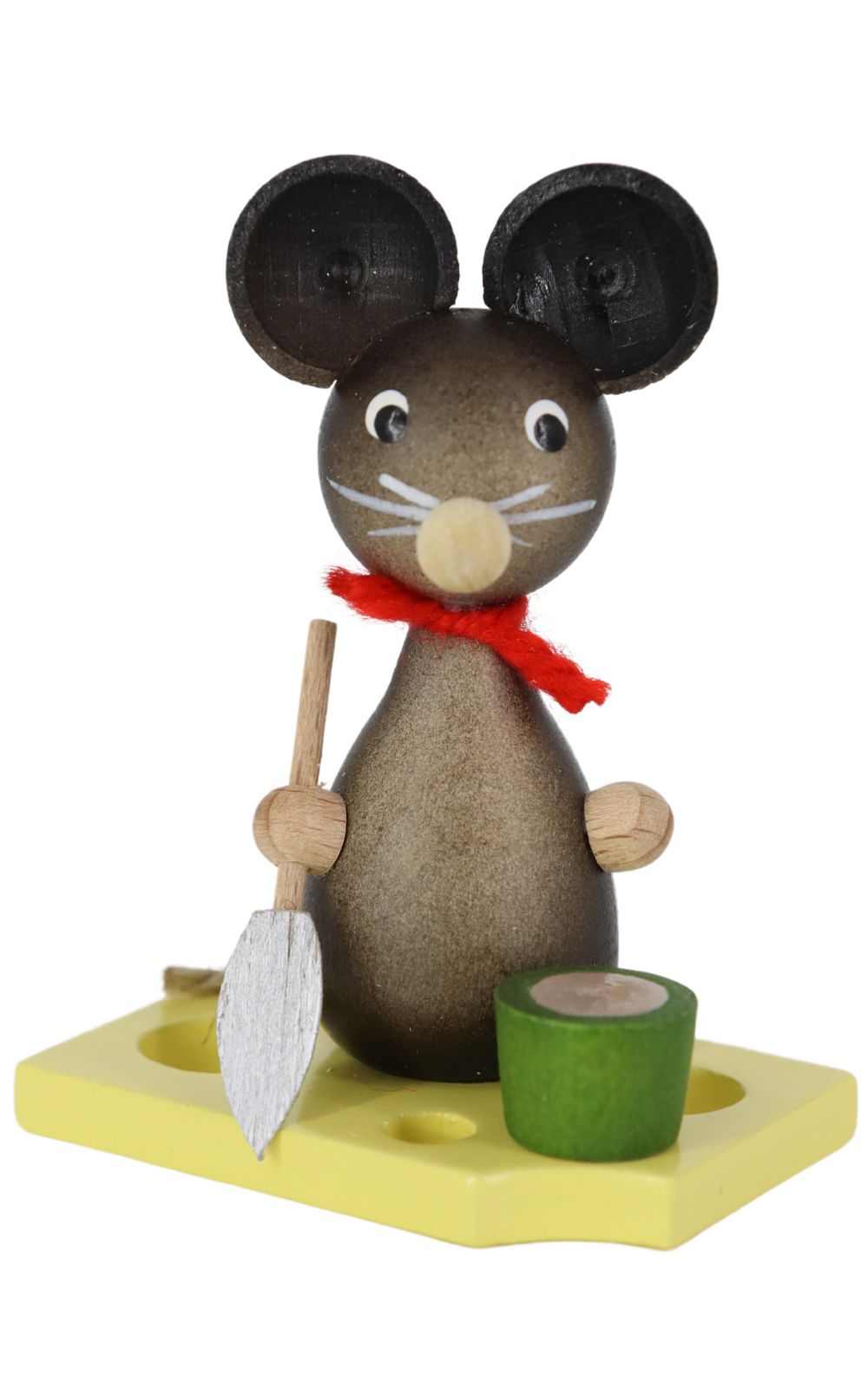 Miniature mouse child with shovel and bucket, 7 cm, colored by Ralf Zenker