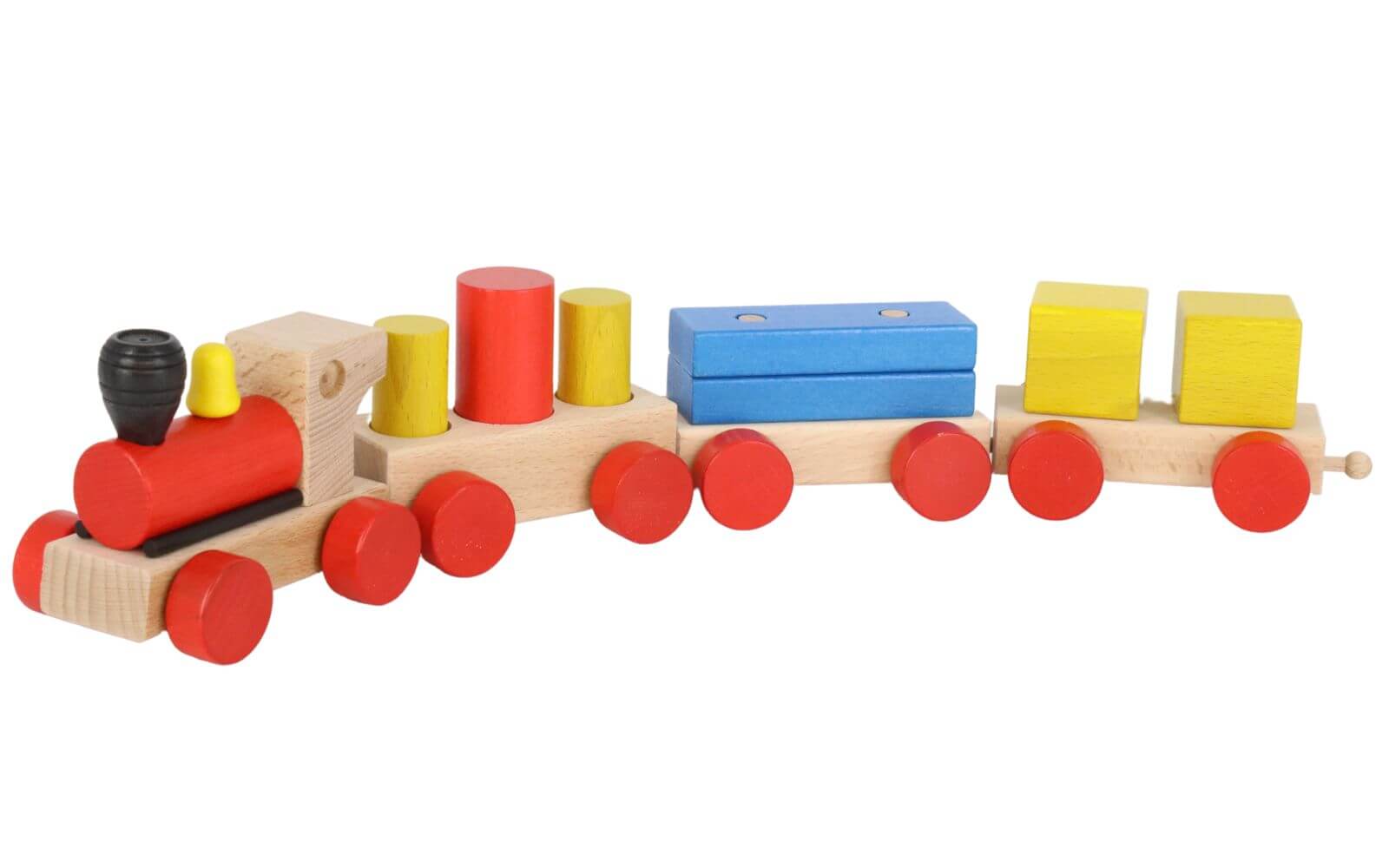 Wooden train, 42 cm, colored by Ebert from Olbernhau