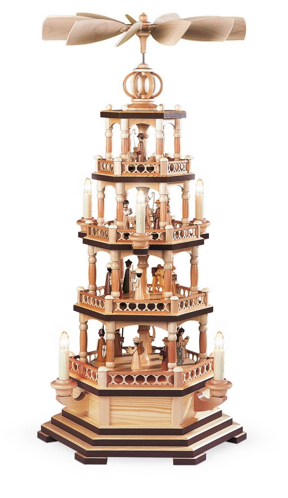 Christmas pyramid Holy Story, electric, 230 V,  70 cm by Müller Kleinkunst