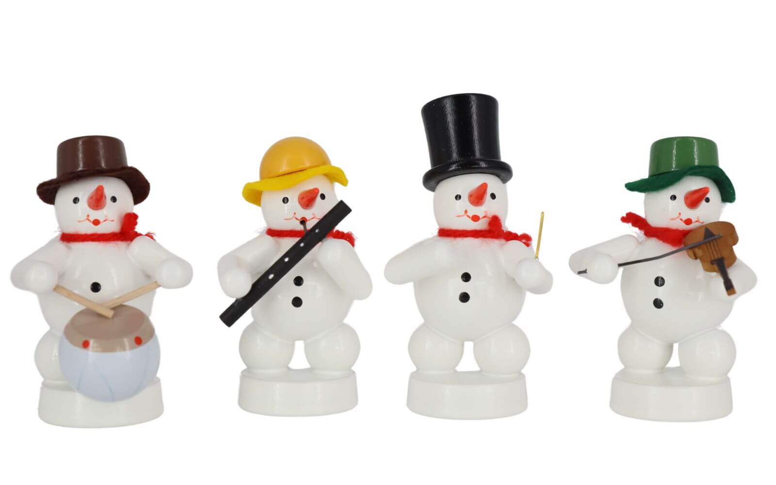 Snowman band with violin, drum, oboe, conducted by Ralf Zenker