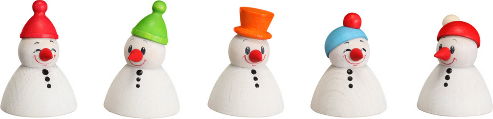 Wippel snowman junior, Set of 5 by Seiffener Volkskunst eG