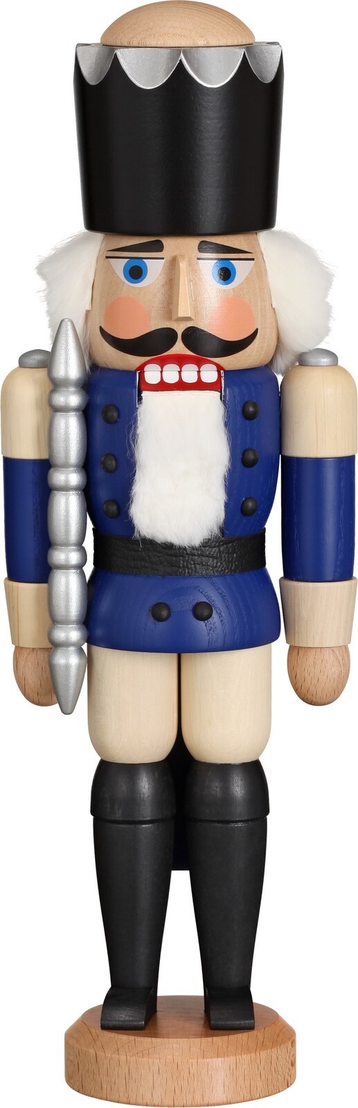 Nutcracker King, blue, 29 cm by Seiffener Volkskunst eG