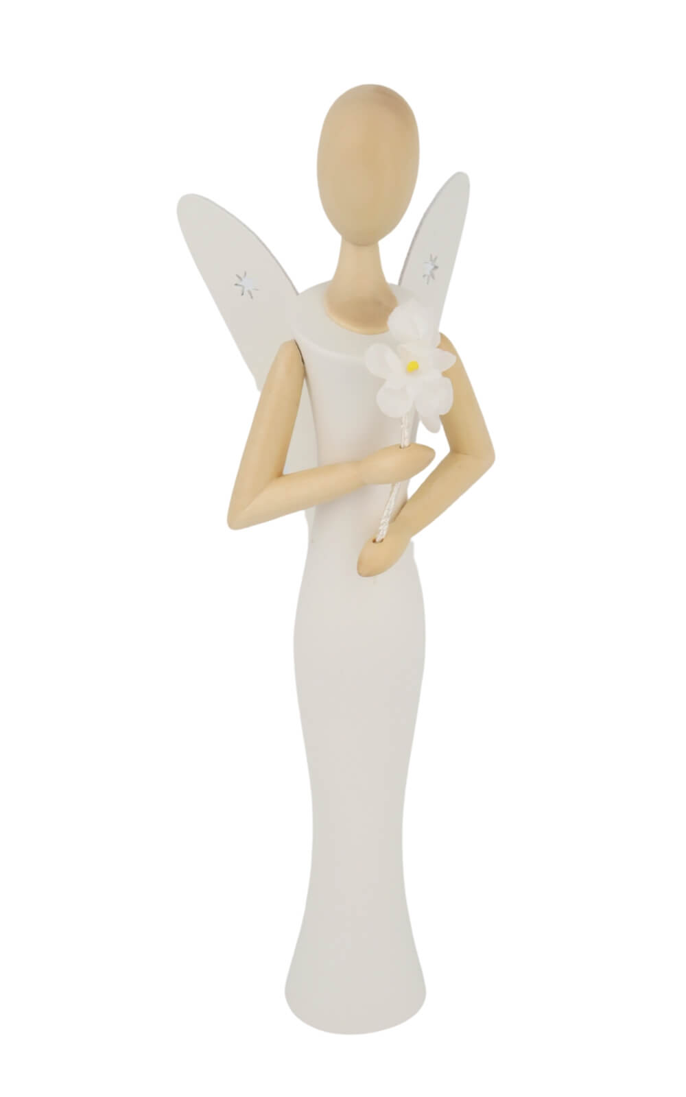 Angel - Sternkopf with cherry blossom, standing, 25 cm by Holzkunst Gahlenz