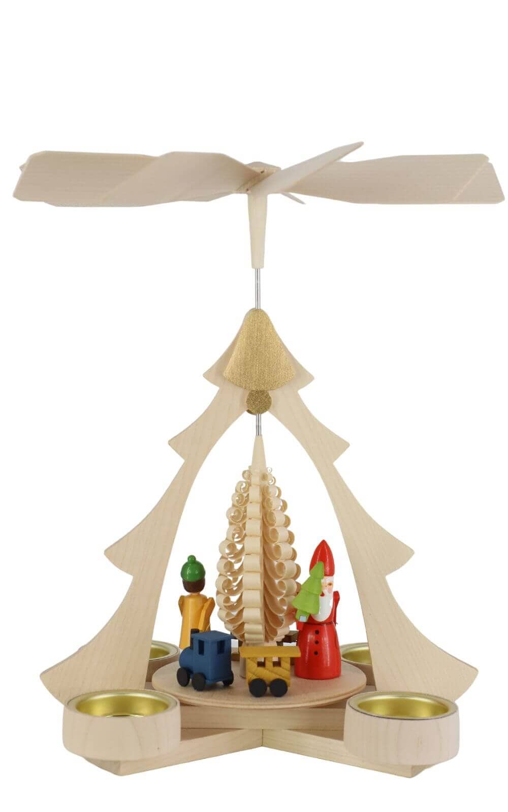 Christmas pyramid for tealights Christmas present, natural, 28 cm by Ralf Zenker_1