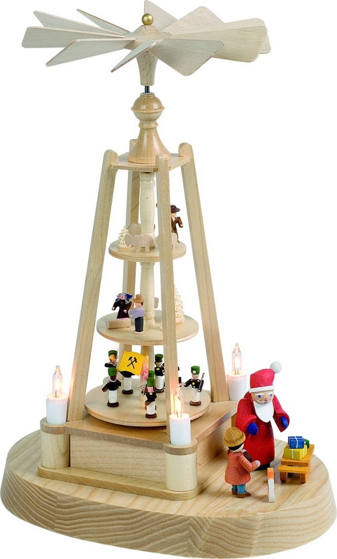 Christmas pyramid mini pyramid, coloured, electrically illuminated by Richard Glässer