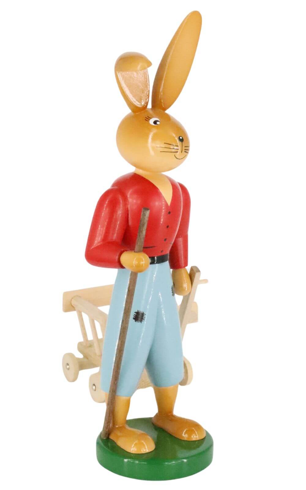 Easter bunny with handcart, 25 cm by Holzkunst Gahlenz_2