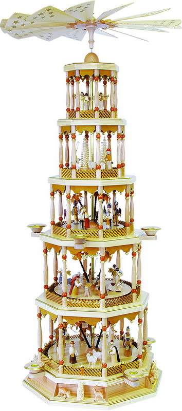 Christmas pyramid Nativity of Christ, 5-storey with musical mechanism, 123 cm by Richard Glässer_1