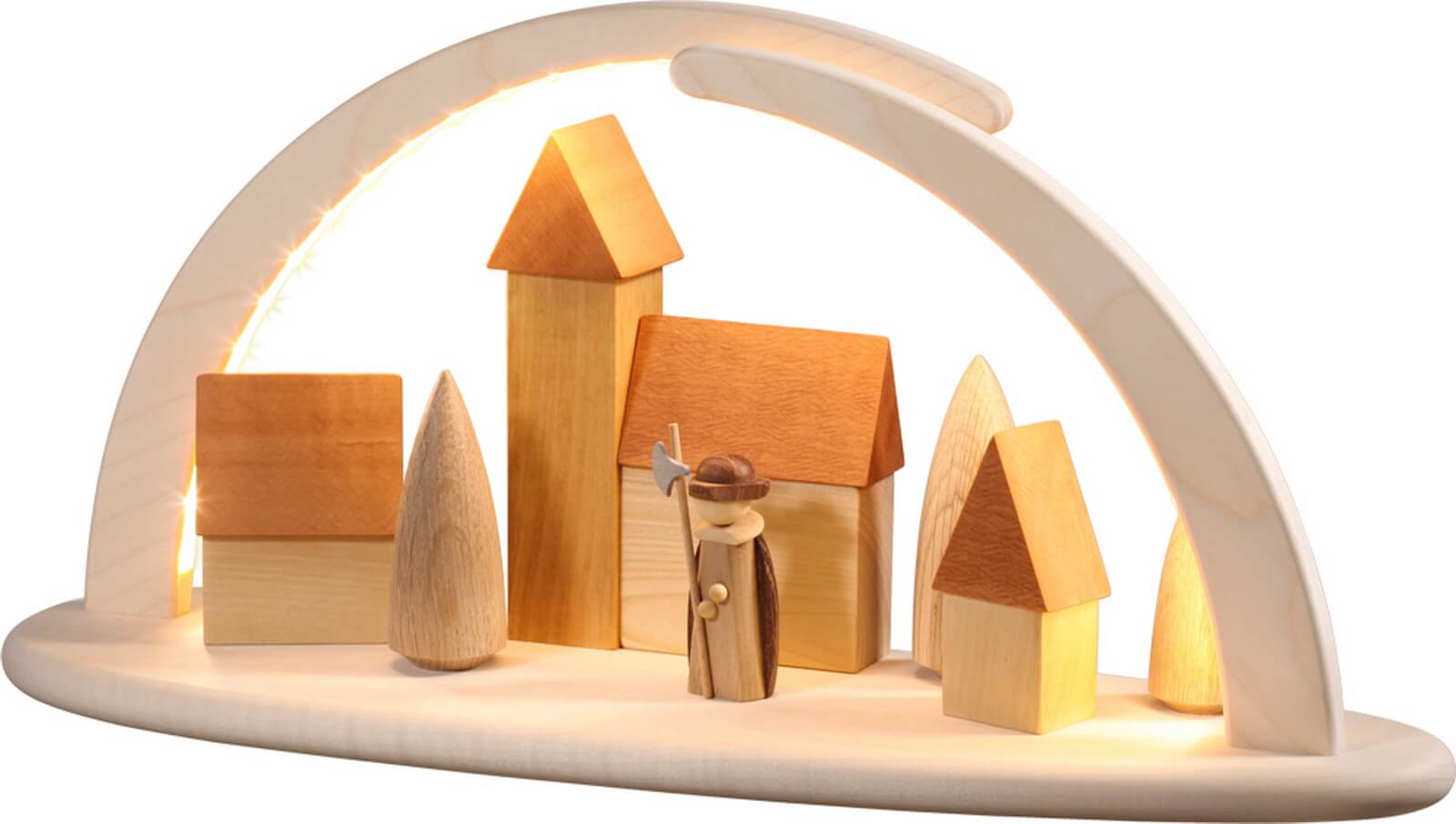 LED candle arch, motif night watchman by Seiffener Volkskunst eG