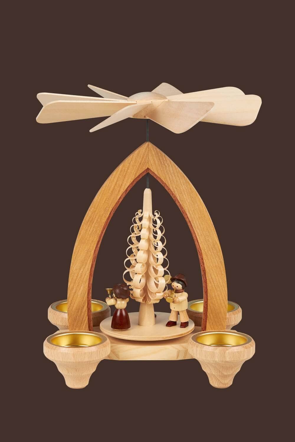 Tealight pyramid wind trio 26 cm by Heinz Lorenz pic_2