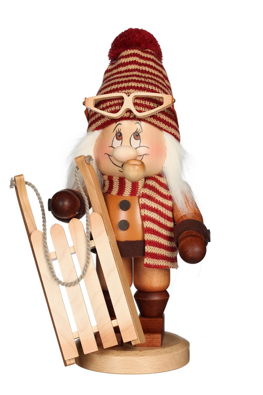 Smoking man gnome Rodler, 31 cm by Christian Ulbricht