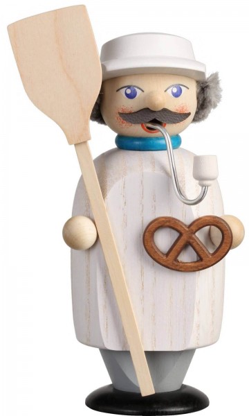 Smoking man baker, 14 cm by Seiffener Volkskunst eG