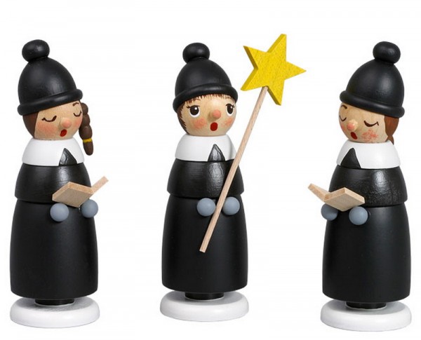 German Christmas Figurin Kurrende, 3 - pieces, 10 cm, Robbi Weber Seiffen/ Erzgebirge