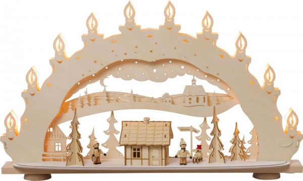 LED candle arch winter magic land with smokehouse, 66 cm from Weigla